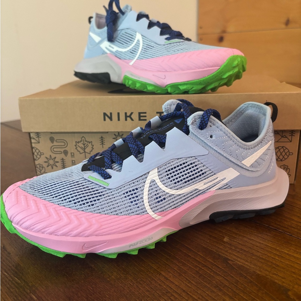 Nike Air Zoom Terra Kiger 8 in Blue, Pink, and Green